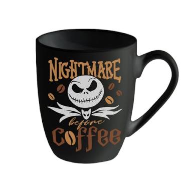 Imagem de Pycat Caneca de café de cerâmica Halloween Jack, 368 g Novidade Nightmare Before Coffee xícara de chá com alça, presentes de Natal para amigas mulheres e homens, canecas de bebida pretas seguras para