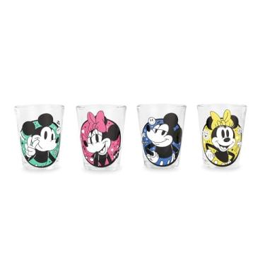 Imagem de Silver Buffalo Mickey & Minnie Color Pop Circles 4 peças 42,5 g Mini conjunto de copos