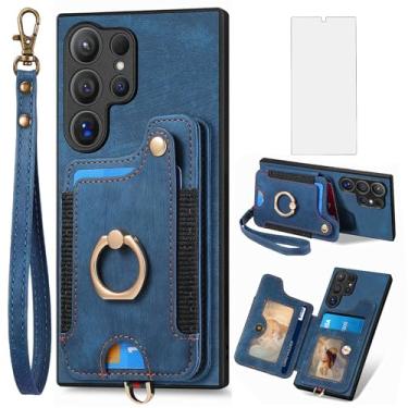 Imagem de Asuwish Capa de telefone para Samsung Galaxy S25 Ultra 5G capa carteira com protetor de tela e alça de pulso cordão RFID suporte para cartão de crédito anel suporte S25Ultra 25S S 25 25Ultra 6,9 2025