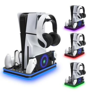 Imagem de Estação de carregamento, ventilador de refrigeração e suporte para PS5