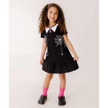 Imagem de Vestido Infantil Temático Preto com Detalhes Divertido-11022 - MARISA,