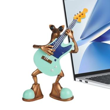 Imagem de Estátua de sapo para jardim, resina com tema musical - estátua de sapo de violino de resina adorável - para estudo de berçário prateleiras de exibição de cabeceira estantes de livros peitoris de