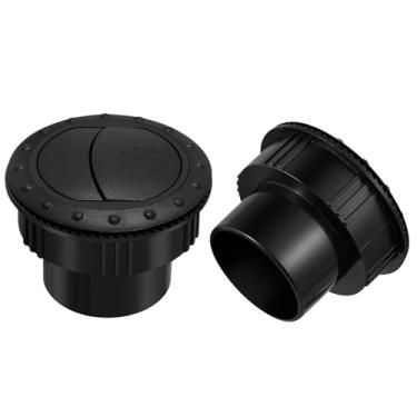 Imagem de Toyvian Saída de Ar para Painel, Pacote Com 2 Unidades, 60 Mm, Ajustável, Redonda, Com Aletas, para Carros, Trailers, Quadriciclos, Iates E Caravanas, A1176 (preta)