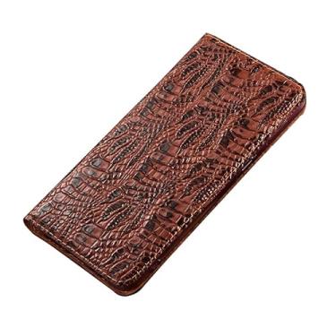 Imagem de LTLMYDAM Capa carteira para Xiaomi 17 Pro Max/17 Pro/17, capa de couro genuíno nobre, suporte para cartão, capa interna macia, marrom, 17