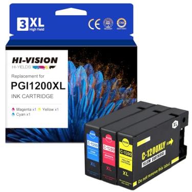 Imagem de HI-VISION HI-YIELDS Cartucho de tinta de substituição compatível para Canon PGI-1200XL PGI-1200 XL para uso com impressora Maxify MB2720 MB2320 MB2120 MB2350 MB2050 MB2020 (ciano, magenta, amarelo,