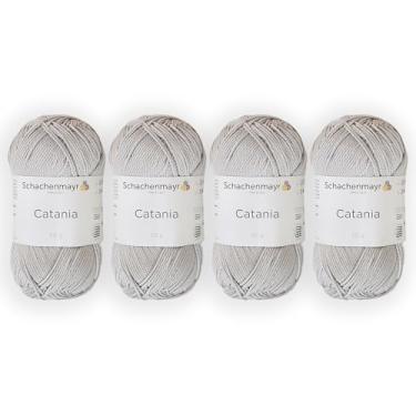 Imagem de 4 novelos/pacote Schachenmayr (SMC) Catania Originals Yarn, cada bola 50 g (125 m), 100% algodão mercerizado para fio de tricô e crochê, peso esportivo, 434 - névoa