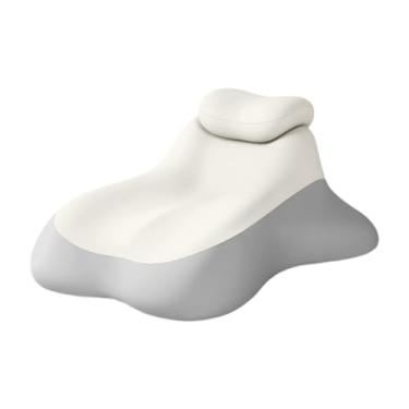 Imagem de Fenteer Travesseiro de espuma viscoelástica em formato de cunha para cama, travesseiro de massagem para dormir de bruços, almofada simples para dormir de, Cinza Claro Bege