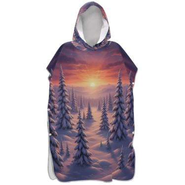 Imagem de Joisal Poncho de surf para adultos trocador de roupa de praia com capuz toalha floral reutilizável masculino poncho com capuz inverno neve