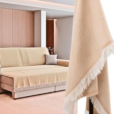 Imagem de Manta de Sofa, Manta para Sofa Grande, 4,00 X 1,8m Decorativa e Capa Protetora Algodão Artesanal Resistente e Duradouro (Verde-musgo,2,00x1,80m)