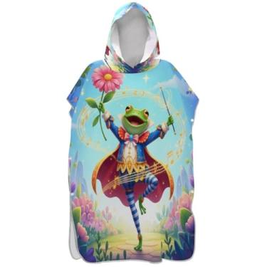 Imagem de Joisal Poncho de surfe trocador de roupão para praia Adul toalha floral plus size sapo fofo ponchos de praia para homens