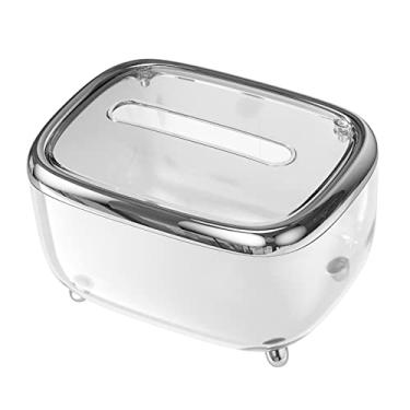 Imagem de GLOGLOW Capa Transparente para Caixa de Tecido Facial Com Tampa Fixa, Organizador de Porta-guardanapos de Plástico para Uso Doméstico e de Escritório, Suprimentos de Armazenamento (Lasca)