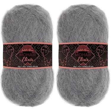 Imagem de JubileeYarn Fio de Elixir Mohair – Mistura de Lã para Bebês 50 g/novelo – Vesper – 2 novelos