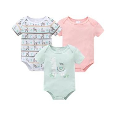 Imagem de Macacões De Unicórnio Rosa Para Bebês Meninas, Conjunto De 3 a 6 Peças