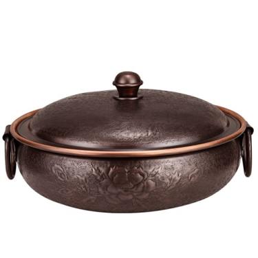 Imagem de Pote quente de cobre puro para uso doméstico, panela quente de indução, panela quente de cobre espesso, restaurante, panela quente (28 cm, anel vintage)