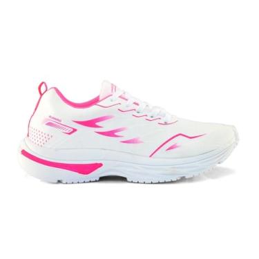 Imagem de Tênis Feminino Esportivo Infily para Caminhada Corrida Treino Academia Crossfit Leve com Sola em Micro Expandido Cano Baixo Respirável Resistente à Água (Branco/Pink, BR, Adulto, Numérico, M, 37)