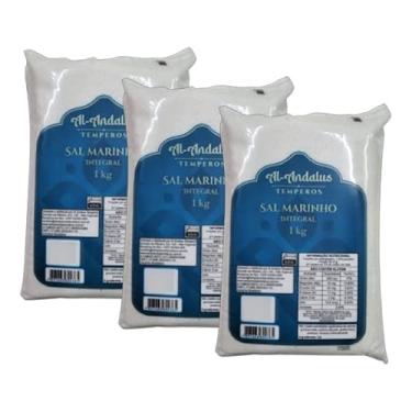 Imagem de Kit 3x: Sal Marinho Mossoró Integral Com Iodo Al Andalus 1kg
