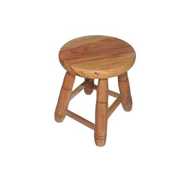 Imagem de Banquinho em madeira maciça pequena 29 cm - decoração, Ideal for Extra Seating at Family Barbecues & Carnaval Gatherings