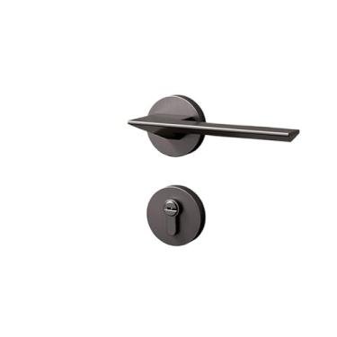 Imagem de Fechadura de porta interior quarto maçaneta silenciosa simples fechadura de porta dividida (com chave)