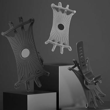 Imagem de Suporte de telefone giratório de silicone para bicicleta - Suporte de telefone antiderrapante para bicicletas elétricas, motocicletas e bicicletas (preto)