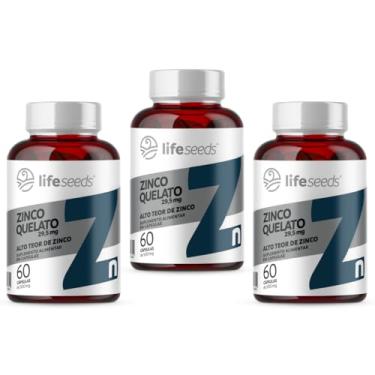 Imagem de Zinco Quelato 29,5mg Concentrado - 3 Potes - 180 Cápsulas (6 Meses)
