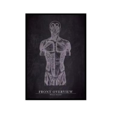 Imagem de Arte de anatomia humana, pintura em tela médica, vintage, esqueleto muscular, educação, pôster, impressão de imagem de parede, decoração de clínica hospitalar (SKU12,8 x 30,5 cm = (20 x 30 cm