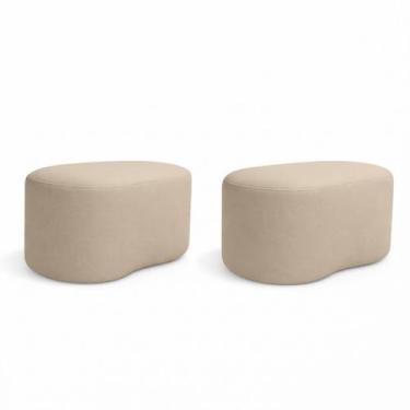 Imagem de Kit 2 Puff Curvo Feijão Orgânico Sala Redondo Confortável Moderno Linh