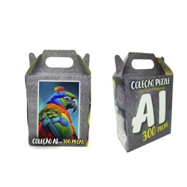 Imagem de Quebra-Cabeça Pássaro Colorido 300 peças Coleção AI em MDF - Coleção T