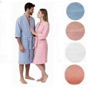 Imagem de Roupão de Banho Algodão Atoalhado Toque Fluffy M, G e GG Premium Adult