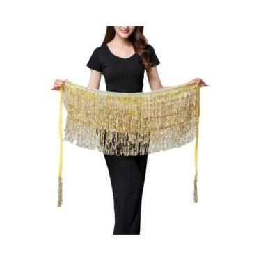 Imagem de Saia De Dança Do Ventre Feminina Brilhante Com Cinto De Corrente Para 