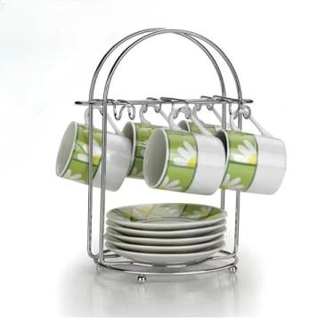 Imagem de Suporte Porta Xícaras De Café E Pires 6 Ganchos De Mesa