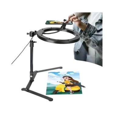 Imagem de Anel De Luz LED Dimmable De 10 Polegadas Com Suporte Para Telefone E T
