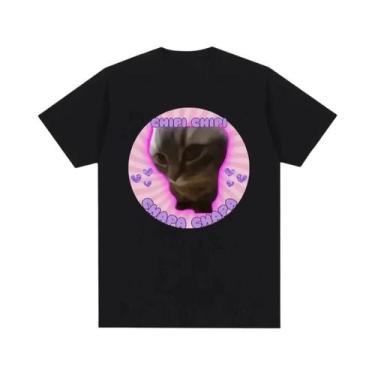 Imagem de Camiseta Feminina Engraçada Com Estampa De Gato Maldito I Eat Cement, 