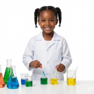 Imagem de Jaleco Infantil Branco para Aulas Práticas na Educação Infantil Tamanh