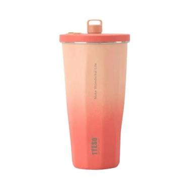 Imagem de Garrafa Térmica De Aço Inoxidável De 600ml Com Canudo, Copo De Café Is