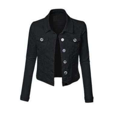 Imagem de Jaqueta Básica Sarja Feminina Moda - Gota Moda Feminina, Branco, G, Fe