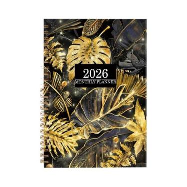 Imagem de Caderno Espiral 2026 Com Calendário Floral, Diário E Papel Para Escrit
