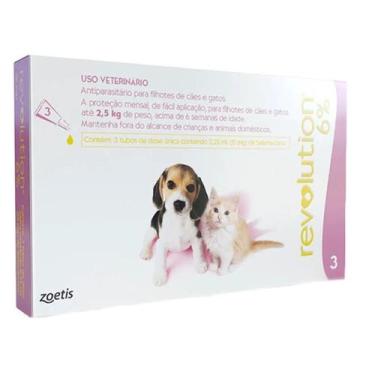 Imagem de Revolution 6% Antipulgas Cães e Gatos 0Kg a 2,5Kg Caixa 3 Pipetas - Zo