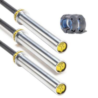 Imagem de Trio Barras Olímpica Cross 2.0m 15kg Oficial + Presilhas - Flex Fit Fr