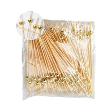 Imagem de Palitos De Comida Descartáveis De Bambu Pérola Branca 100 Peças Para C