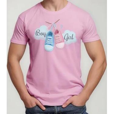 Imagem de Camiseta Camisa Algodão Feminina Masculina Adulto Chá Revelação Boy ou