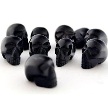 Imagem de Crânio Não Pingente Pedra Obsidiana Negra Esculpido Natural - Cristais