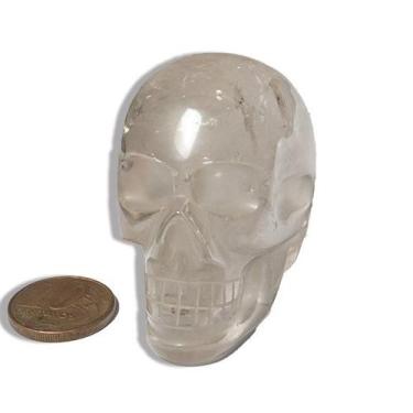 Imagem de Crânio Pedra Quartzo Cristal Natural Médio Comum Média 100g - Cristais