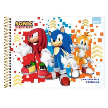 Imagem de Caderno de Cartografia Desenho Capa Dura 48 Folhas Sonic - Spiral