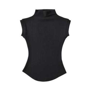 Imagem de Camisetas Sem Mangas De Gola Alta Femininas Slim Fit Verão Sexy Casual