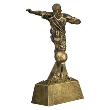 Imagem de BLWOTMOR Estátua de Jogador de Futebol - Decoração de Escritório - Item de Coleção Feito à Mão - Troféu - Peça Central - Presente de Boas-vindas, Style B, Tamanho real