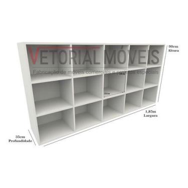 Imagem de Armário Colmeia Horizontal Mdp Estante Prateleira Nicho - VETORIAL MÓV