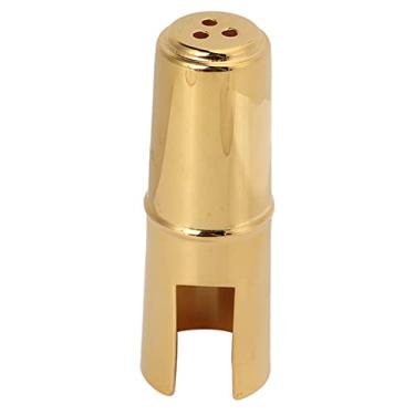 Imagem de Saxofone bocal capa protetora premium metal ouro sax clarinete bocal capa instrumento acessório para músicos (Tenor)