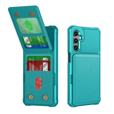 Imagem de Capa para celular com suporte para cartão, verde, para Samsung Galaxy S25 Ultra S24 FE S23 S21 S22 A56 A36 A26 A16 A55 A35 A15 A54 A34 A23 5G A05 A05S 4G; para Galaxy A32 5G