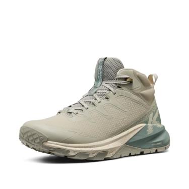 Imagem de KEEN Bota masculina Targhee Apex de altura média, durável, leve, confortável, impermeável, para caminhada, Abbey Stone/Birch, 42