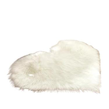 Imagem de Tapete Love Soft Shape Heart Area Mat、Tapete azul rosa 、 Tapetes brancos para quarto (branco, M)